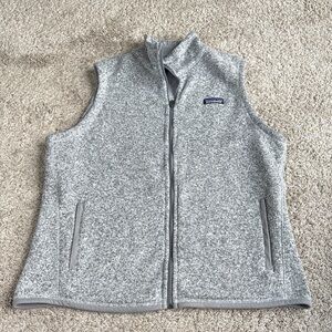Patagonia Gray Zip-Up Fleece Vest Women’s Size XL
